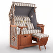 Strandkorb Nordsee Komfort – Bezug Beige Braun Blockstreifen