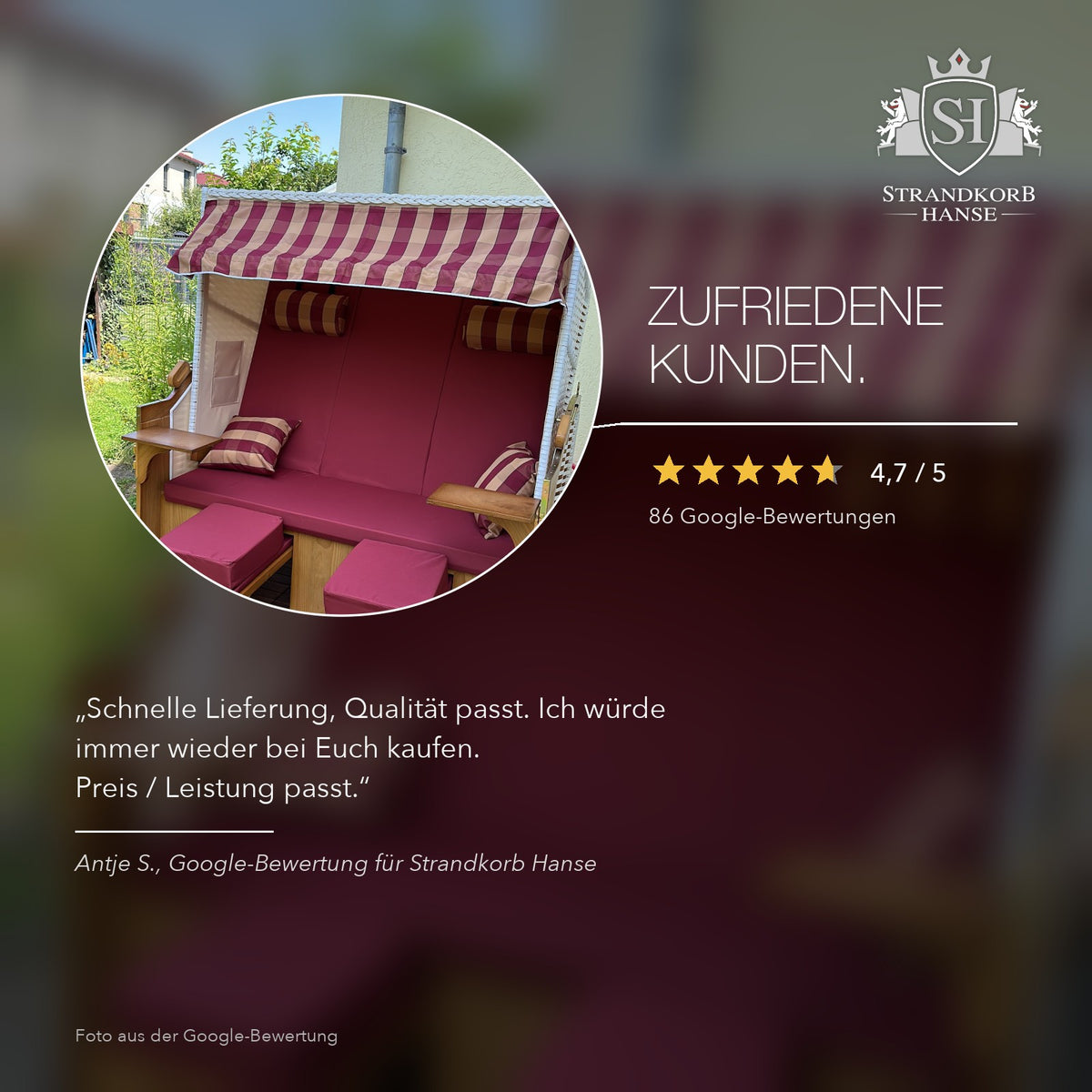 Ostsee ROYAL XXL Schwarz Rot – Zufriedene Kunden