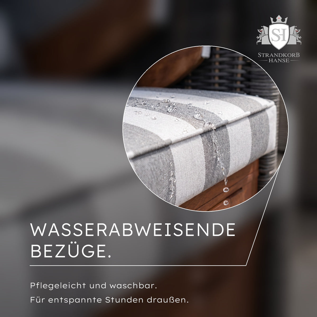 Strandkorb Ostsee Komfort – Wasserabweisende Bezüge