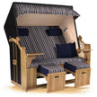 Strandkorb Ostsee ROYAL XXL Schwarz Blau