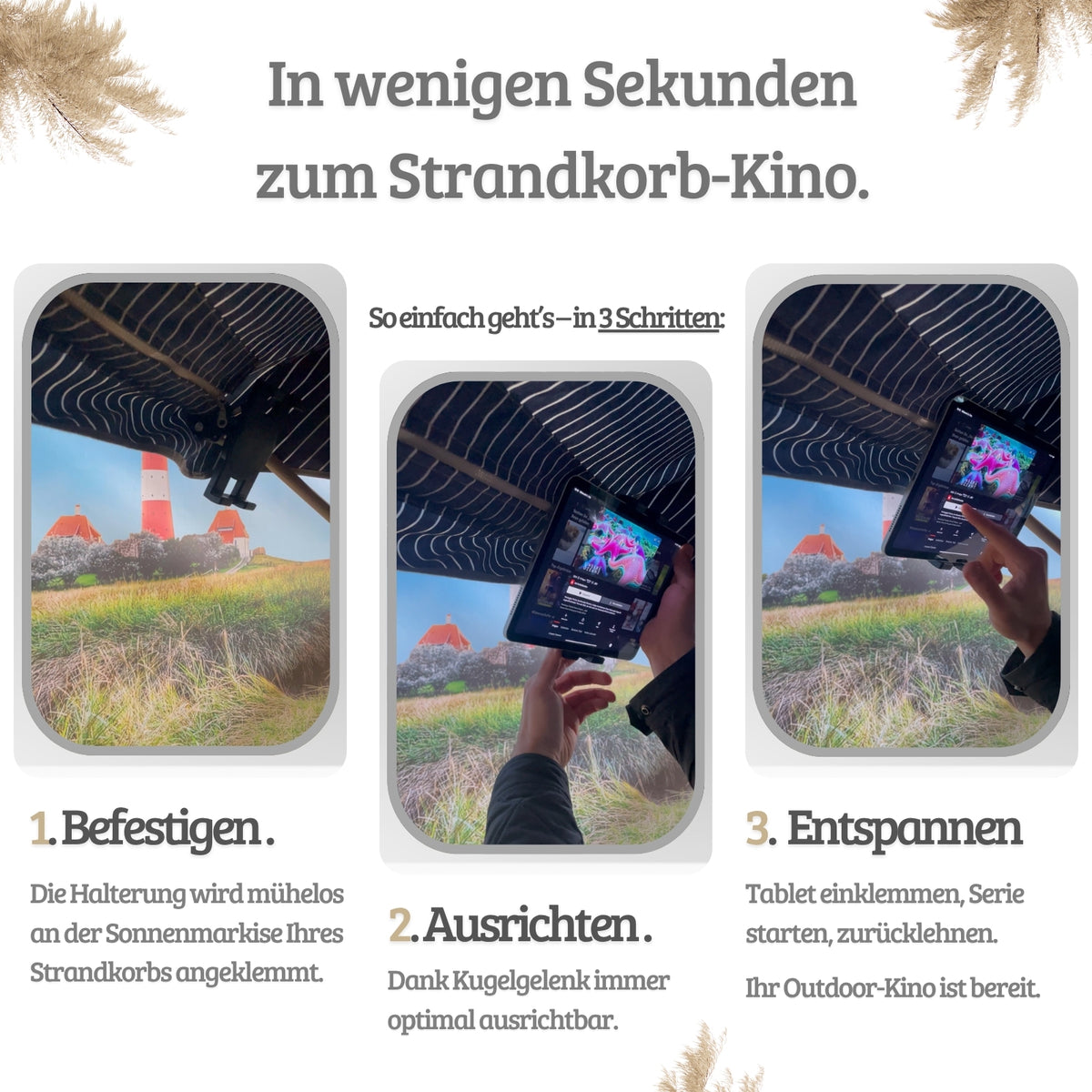 Strandkorb Tablethalterung